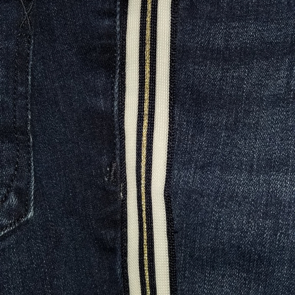 Express high rise dark wash ankle jeans with gold and white stripe, 4 regular - Picture 8 of 14